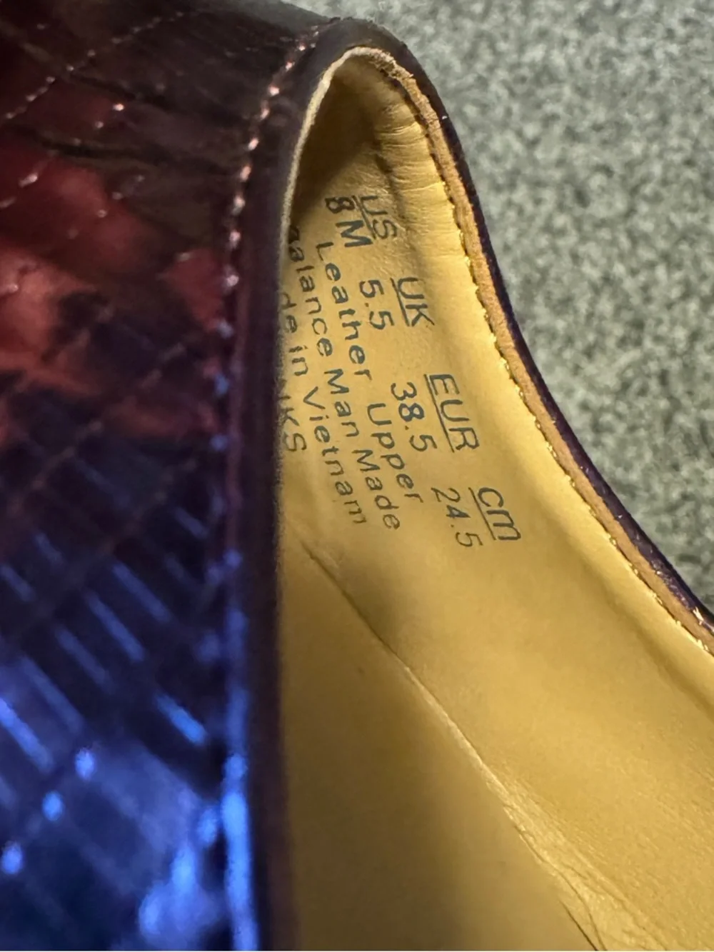 Naturalizer Pointed Slingback Low Block Heel Pumps in Deep Plum - Picture 4 of 4